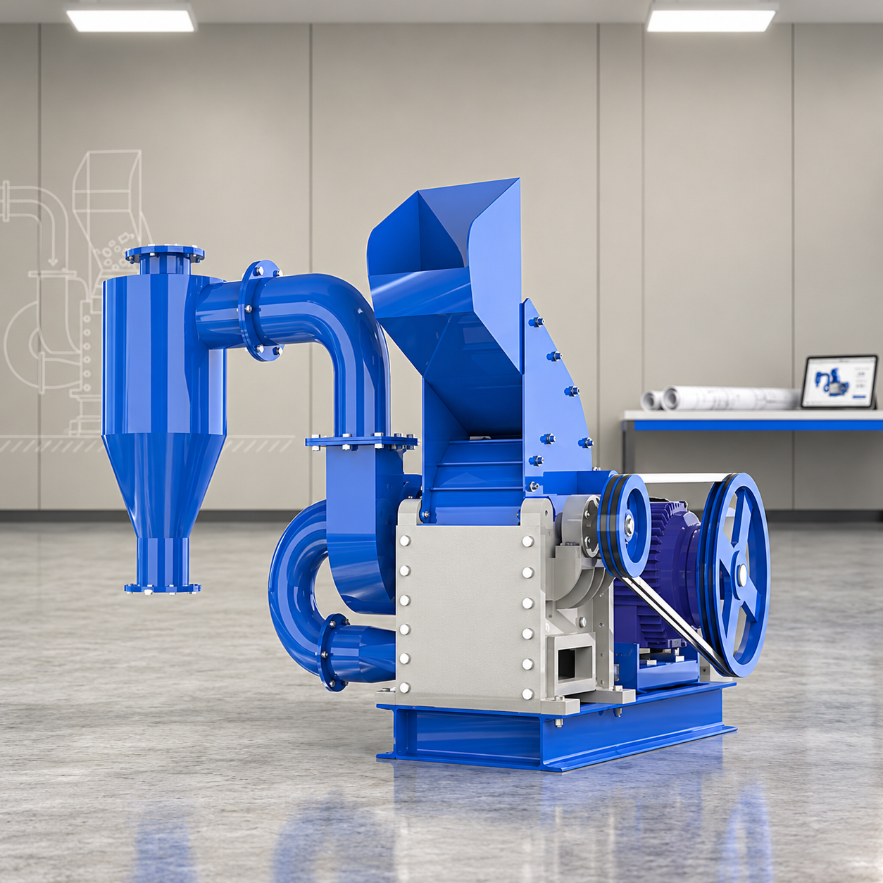 High-speed industrial crusher by Authensia Equipment System, leading hammer mill manufacturers in India