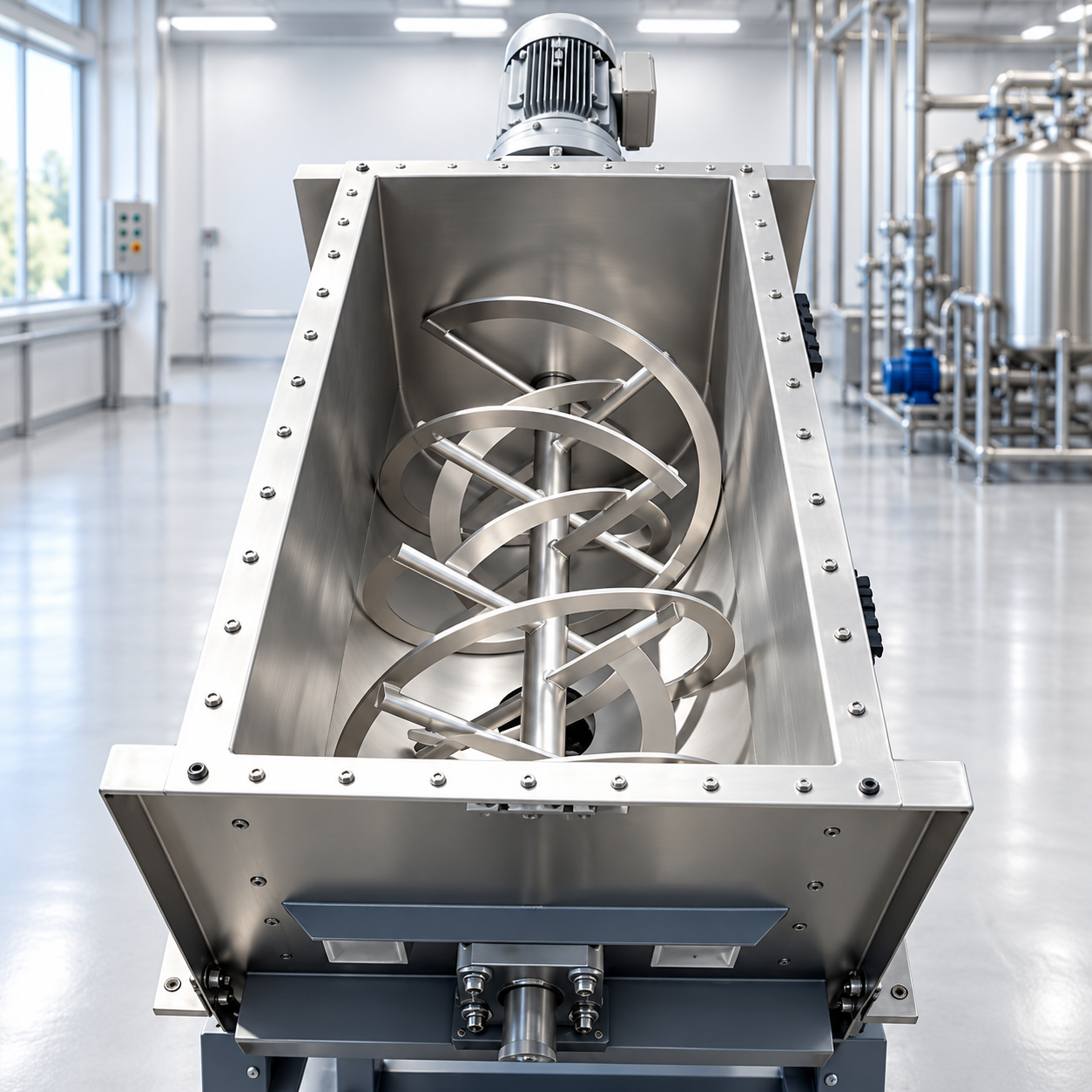 Heavy-duty powder mixing equipment by Authensia Equipment System, trusted ribbon blendor manufacturers in India 