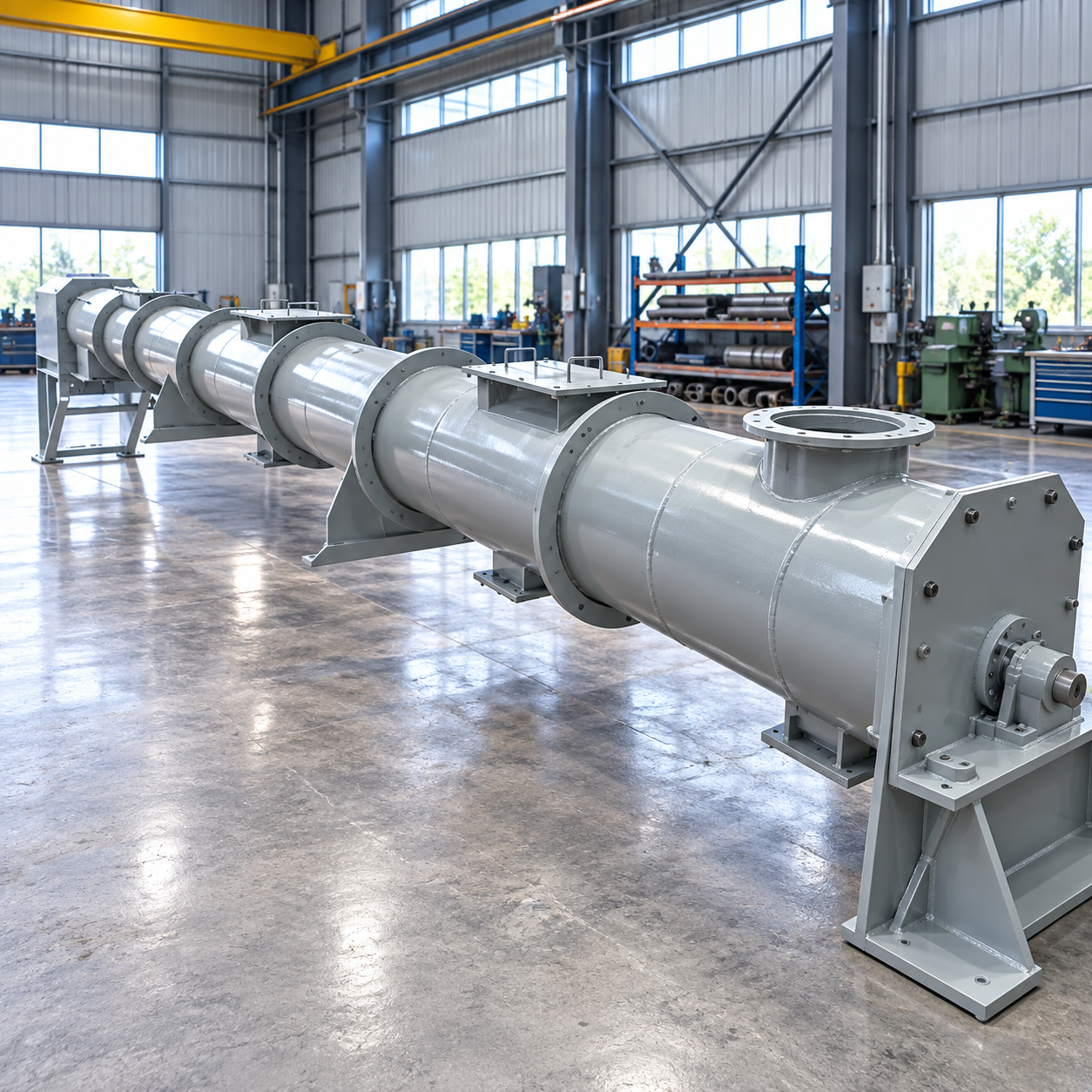 Material handling auger system by Authensia Equipment System, leading screw conveyor manufacturers in India